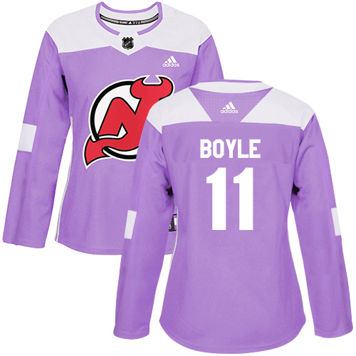 Adidas Devils #11 Brian Boyle Purple Authentic Fights Cancer Women's Stitched NHL Jersey